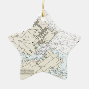 Adorno De Cerámica Carta del puerto de Annapolis