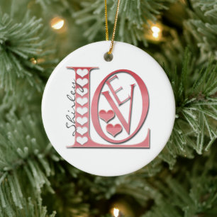 Adorno De Cerámica Cartas de amor con corazón de Shirley Taylor