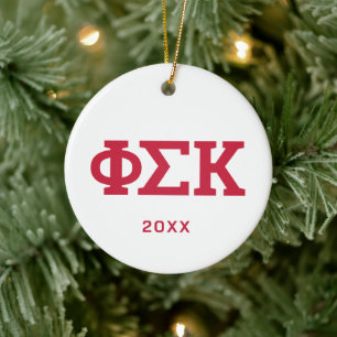 Adorno De Cerámica Cartas de Phi Sigma Kappa
