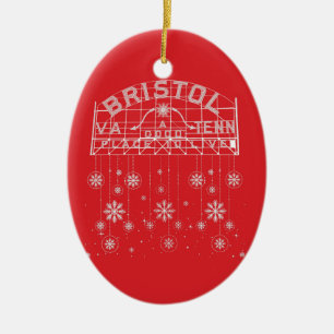 Adorno De Cerámica Cartel de eslogan de Bristol rojo de Navidad