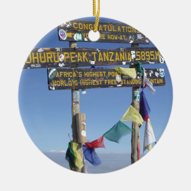 Adorno De Cerámica Cartel de la Cumbre de Kilimanjaro kenya (Frente)