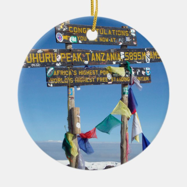 Adorno De Cerámica Cartel de la Cumbre de Kilimanjaro kenya (Frente)