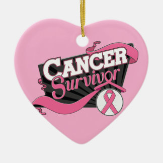 Adorno De Cerámica Cartel de sobreviviente de cáncer de mama