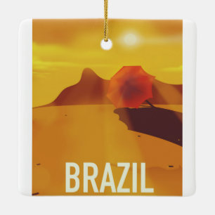 Adorno De Cerámica Cartel de viaje a Brasil