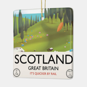 Adorno De Cerámica Cartel de viaje de Escocia 'Es más rápido en tren'