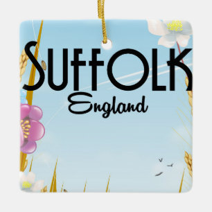 Adorno De Cerámica cartel de viaje de granja de Suffolk Inglaterra de