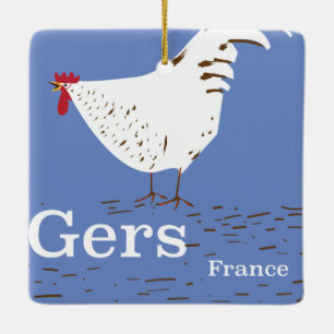 Adorno De Cerámica Cartel de viaje vintage Gers Francia