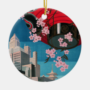 Adorno De Cerámica Cartel de viaje vintage japonés Tokyo Japón