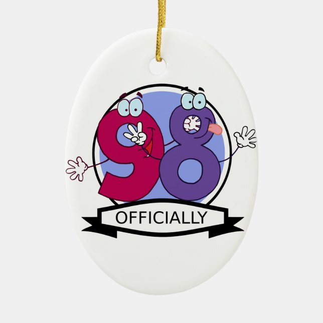 Adorno De Cerámica Cartel oficial de cumpleaños 98. (Frente)