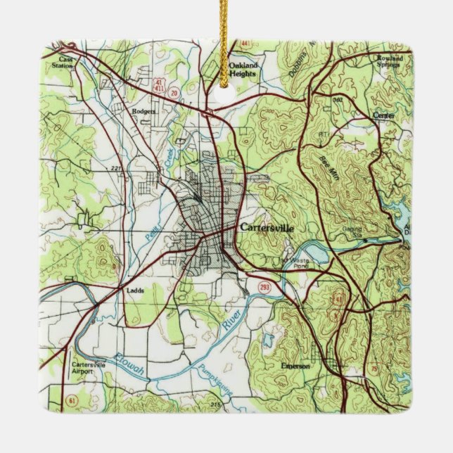 Adorno De Cerámica Cartersville Georgia Topo (Reverso)