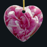 Adorno De Cerámica Casa de campo de campo con flores de Pink Peony<br><div class="desc">Un hermoso jardín de peonías rosadas al sol matutino - foto de H Cooper.</div>