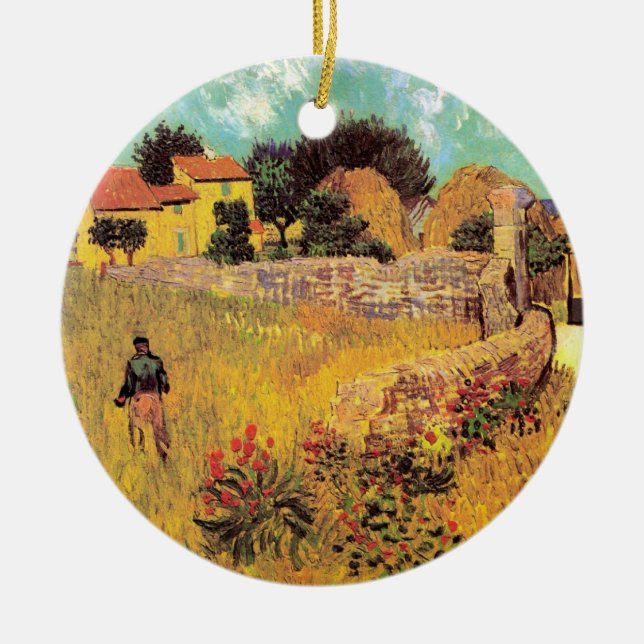 Adorno De Cerámica Casa de campo en Provenza por Vincent van Gogh (Frente)