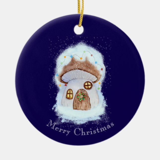 Adorno De Cerámica Casa de Cuento de Navidad (Frente)