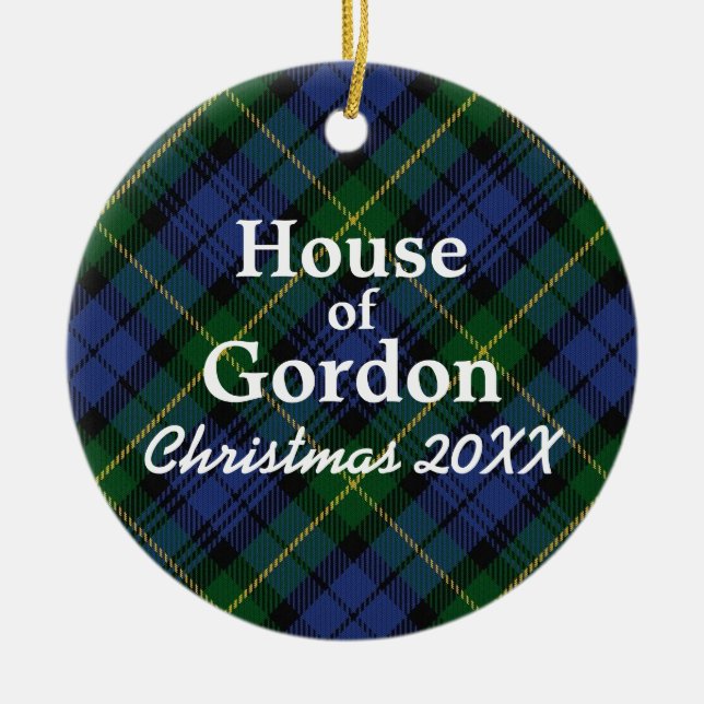 Adorno De Cerámica Casa de Gordon Scottish Tartán (Frente)