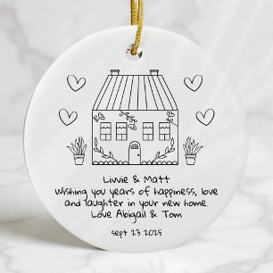 Adorno De Cerámica Casa de mudanza personalizada para nuevos propieta