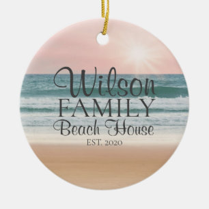 Adorno De Cerámica Casa de playa costera personalizada