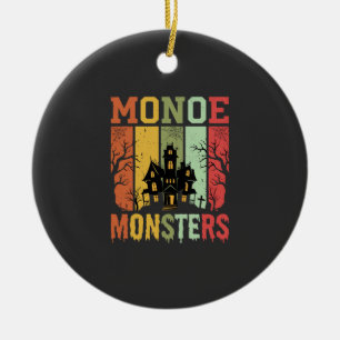 Adorno De Cerámica Casa Embrujada de Halloween Monstruos Retro