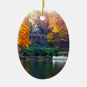 Adorno De Cerámica Casa en el lago