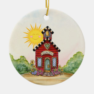 Adorno De Cerámica Casa escolar - SRF