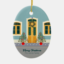 Adorno De Cerámica Casa festiva portuguesa de navidades