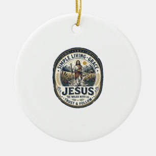 Adorno De Cerámica Casa Pequeña de Jesús Vida Lenta Vintage