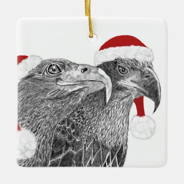 ADORNO DE CERÁMICA CASA SWFL NEST EAGLE EYE SPARKLE SANTA HATES (Anverso)