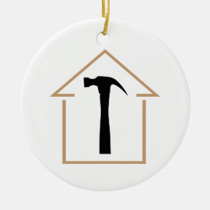 Adorno De Cerámica Casa y martillo