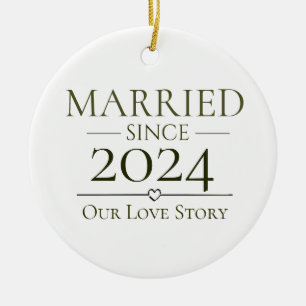 Adorno De Cerámica Casados Desde Año Personalizado Nuestra Historia d