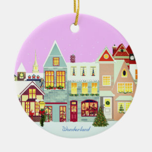Adorno De Cerámica Casas navideñas del centro de la ciudad