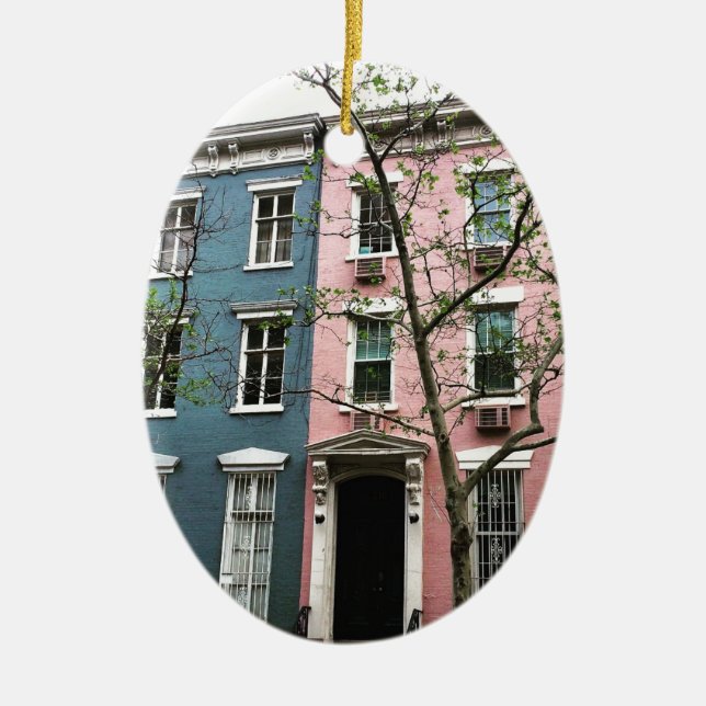 Adorno De Cerámica Casas urbanas de Chelsea, NYC (Frente)