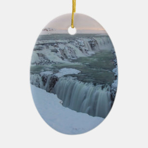Adorno De Cerámica Cascada de Gullfoss en Islandia