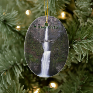 Adorno De Cerámica Cascada Multnomah Falls Holiday