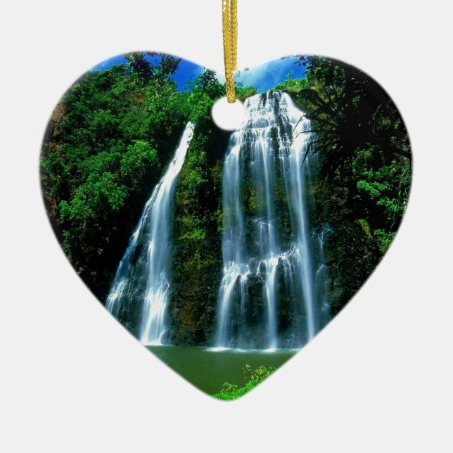 Adorno De Cerámica Cascada Opaekaa Kauai Hawaii (Frente)