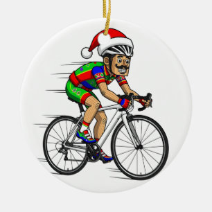 Adorno De Cerámica Cascanueces Ciclista Navidad Bicicleta Navidades D