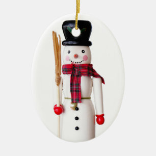 Adorno De Cerámica Cascanueces Muñeco de Nieve - Personalizable