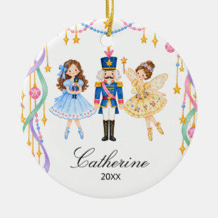 Adorno De Cerámica Cascanueces personalizado Clara Hada Dorada Navida