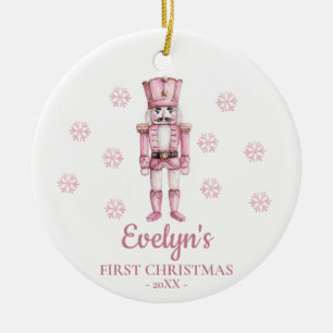 Adorno De Cerámica Cascanueces Personalizado Primera Navidad de la Ni