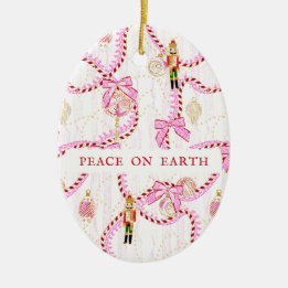 Adorno De Cerámica Cascanueces rosa soñador Navidad recuerdo