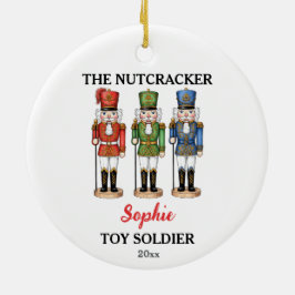 Adorno De Cerámica Cascanueces Soldado de Juguete Nombre Personalizad