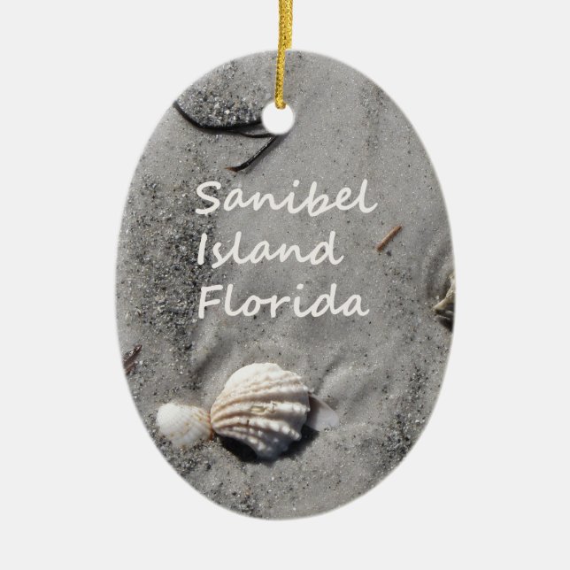 Adorno De Cerámica Cáscaras de la arena de la isla de Sanibel (Frente)