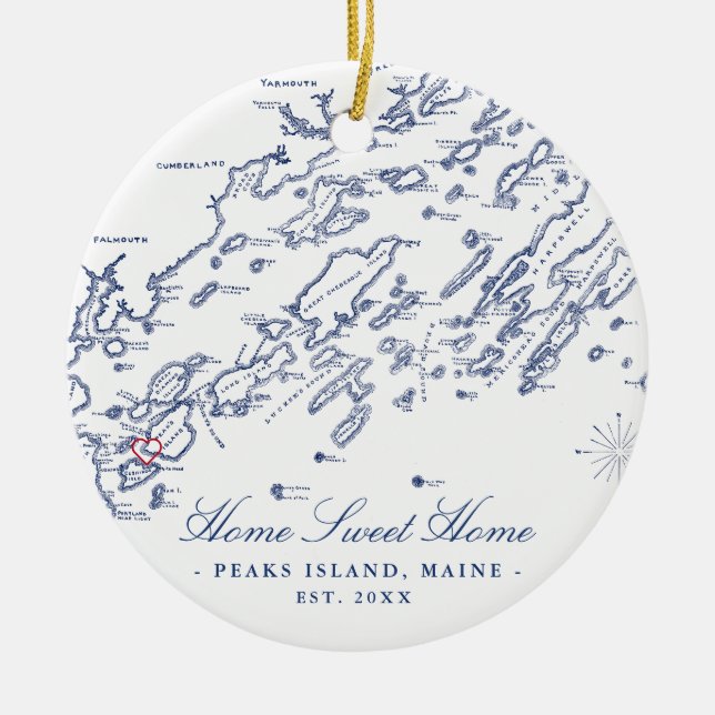 Adorno De Cerámica Casco Bay Maine Ornament - Hogar dulce (Frente)