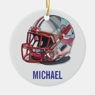 Adorno De Cerámica Casco de fútbol arte pop motivacional nombre
