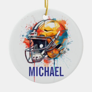Adorno De Cerámica Casco de fútbol motivacional inspirador nombre