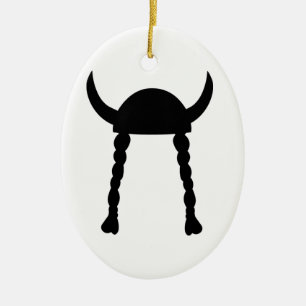 Adorno De Cerámica Cascos de viking y trenzas