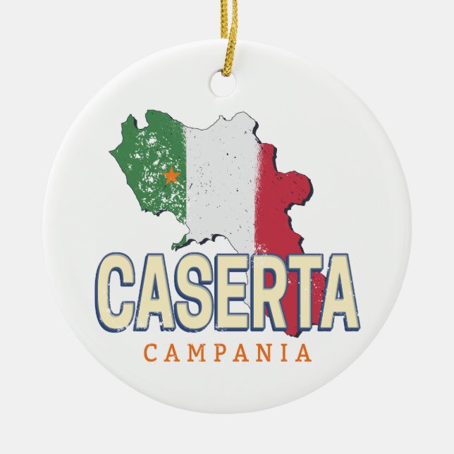 Adorno De Cerámica Caserta Italia Retro Campania Mapa de recuerdo de  (Frente)