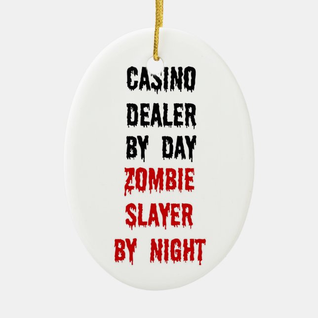 Adorno De Cerámica Casino Dealer Zombie Slayer (Frente)