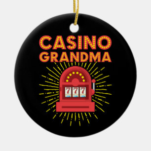 Adorno De Cerámica Casino Grandma Gambling Granny
