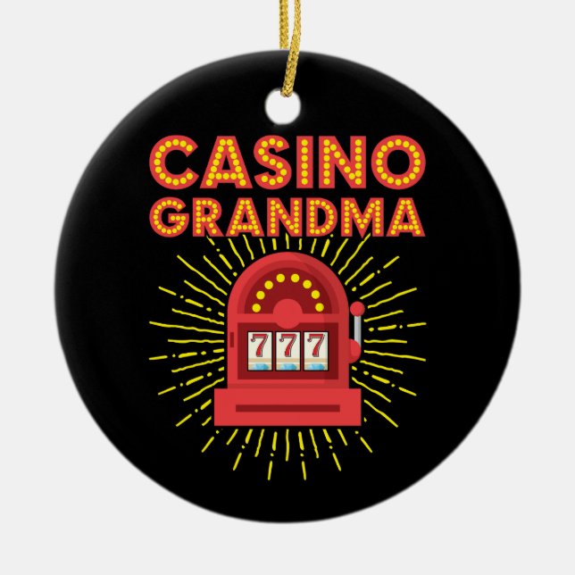Adorno De Cerámica Casino Grandma Gambling Granny (Frente)