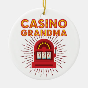 Adorno De Cerámica Casino Grandma Slot Machine Gambling Abuela