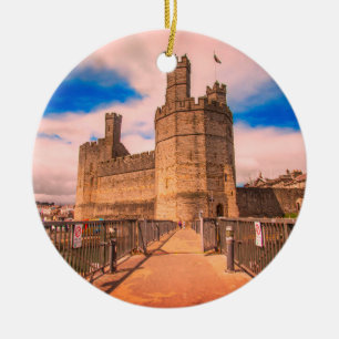 Adorno De Cerámica Castillo de Caernarfon, Gales.